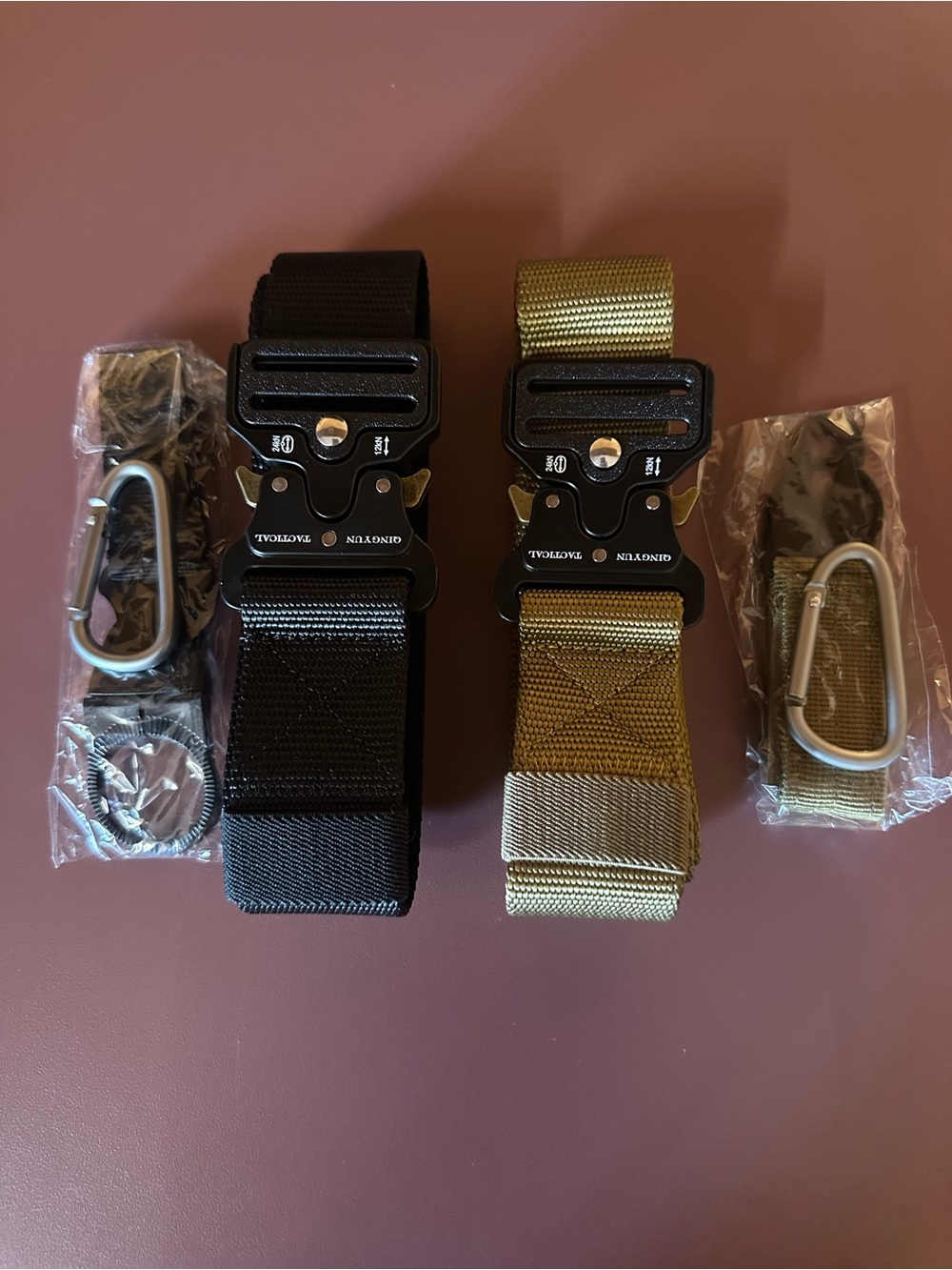 Heavy-Duty Tactical Web Belts with Quick-Release Buckle - Black And Gold